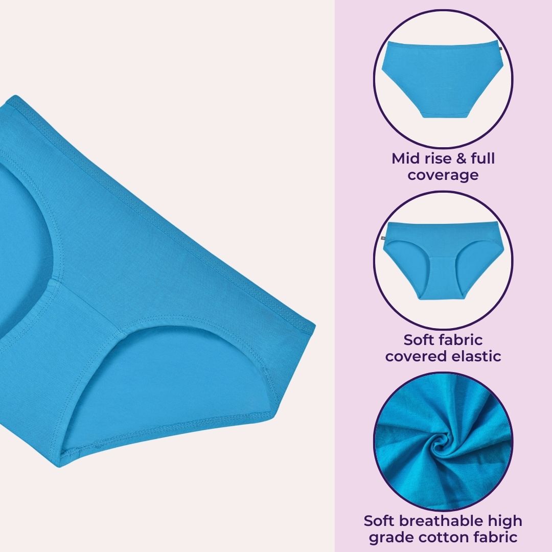 Teen Cotton Panties Black, Maroon & Light Pink