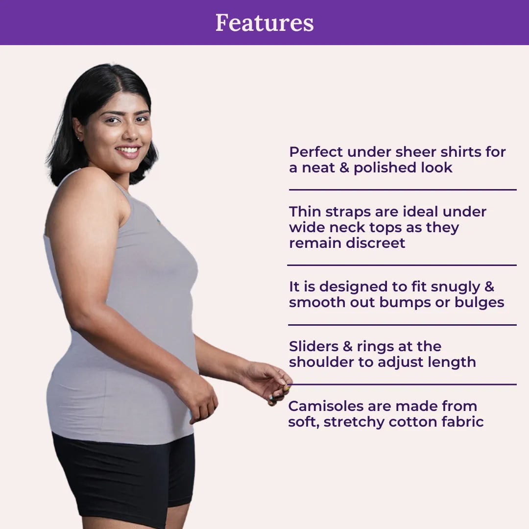 Features Of Adira Plus Size Camisole Adjustable Strap