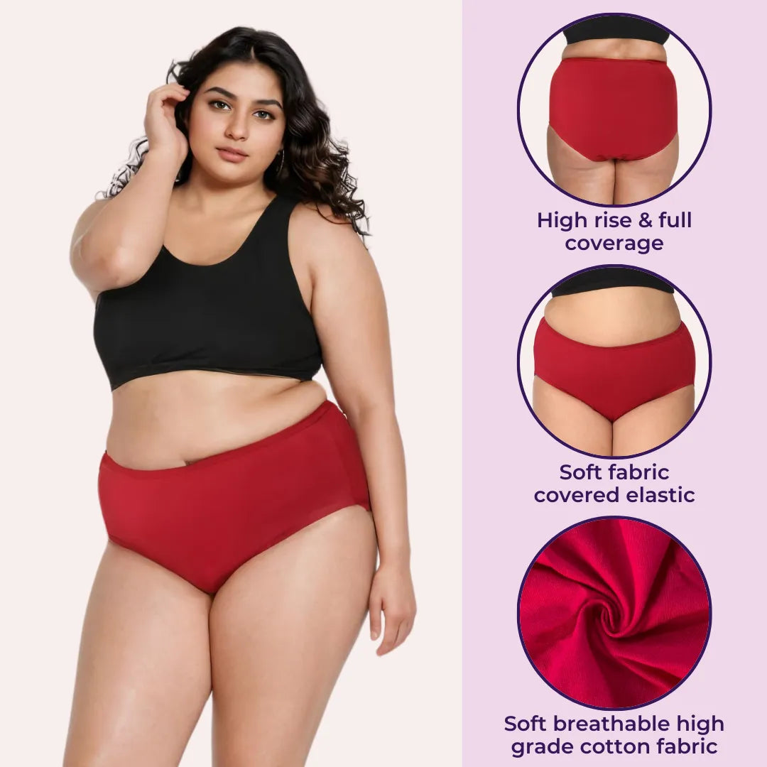 Women Cotton Panties Bright Blue, Dark Pink & Navy Blue