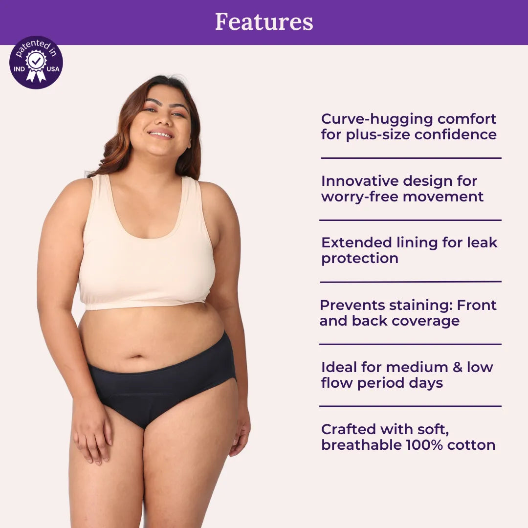Features Of Adira Plus Size Period Panty