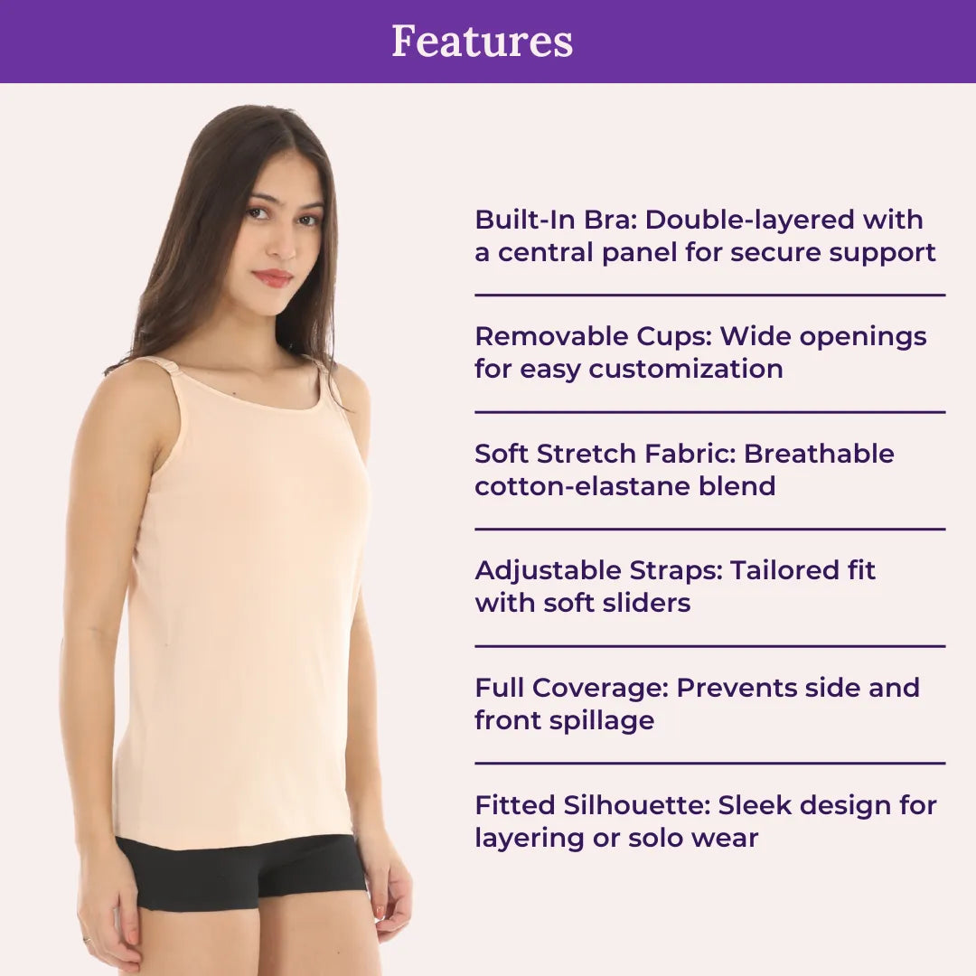 Features Of Built In Bra Camisole