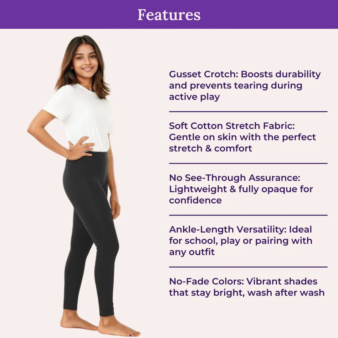 Features Of Cotton Leggings - Black