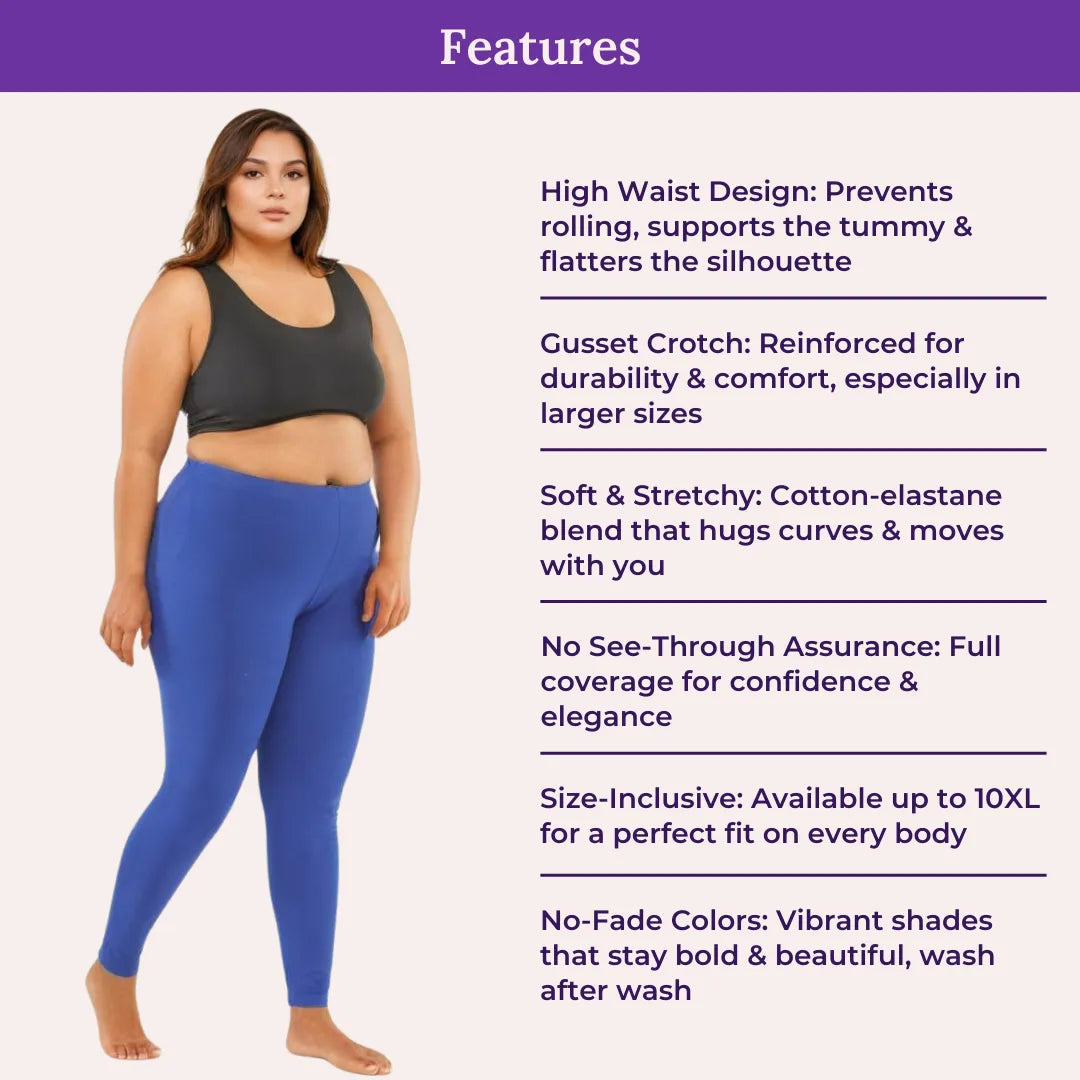 Features Of Cotton Leggings Blue