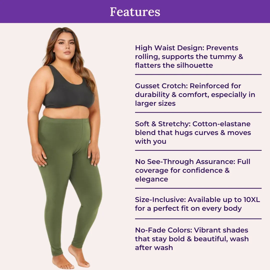 Features Of Cotton Leggings Green