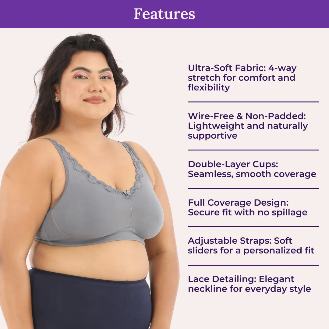 Features Of Daily Bliss Bra - Steel Grey