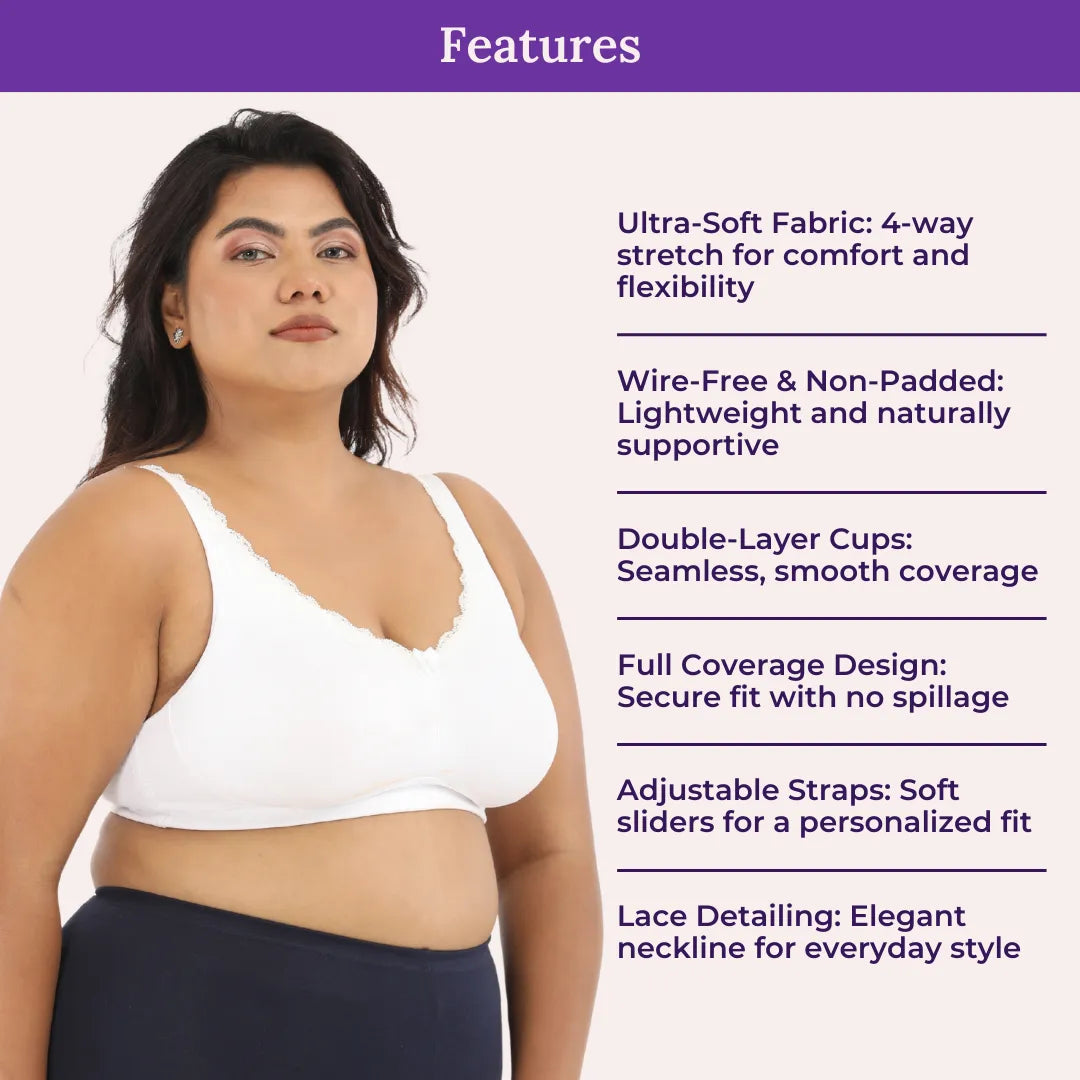 Features Of Daily Bliss Bra - White