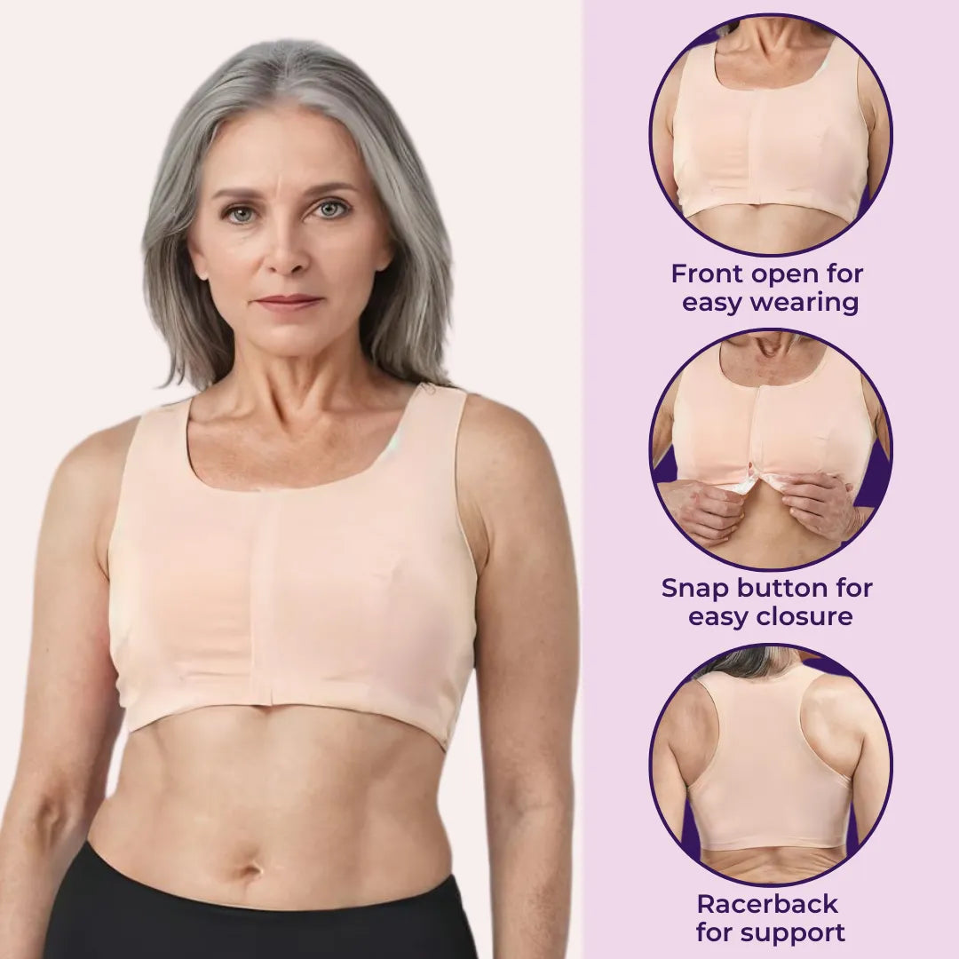 Front Closure Bras For Seniors Black & Skin