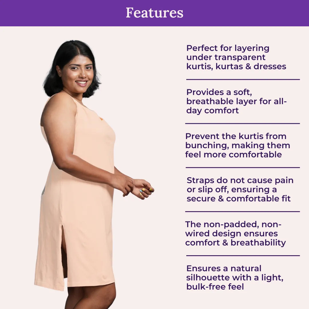 Features Of Plus Size Kurti Slip Adjustable Strap