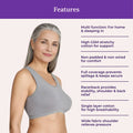 Lounge/Home Bra For Elderly | Non Padded | Non Wired | Racerback | Full Coverage | 2 Pack - Adira