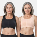 Front Closure Bras For Seniors Black & Skin
