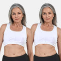 Front Closure Bras For Seniors Plus Size White Pack Of 2