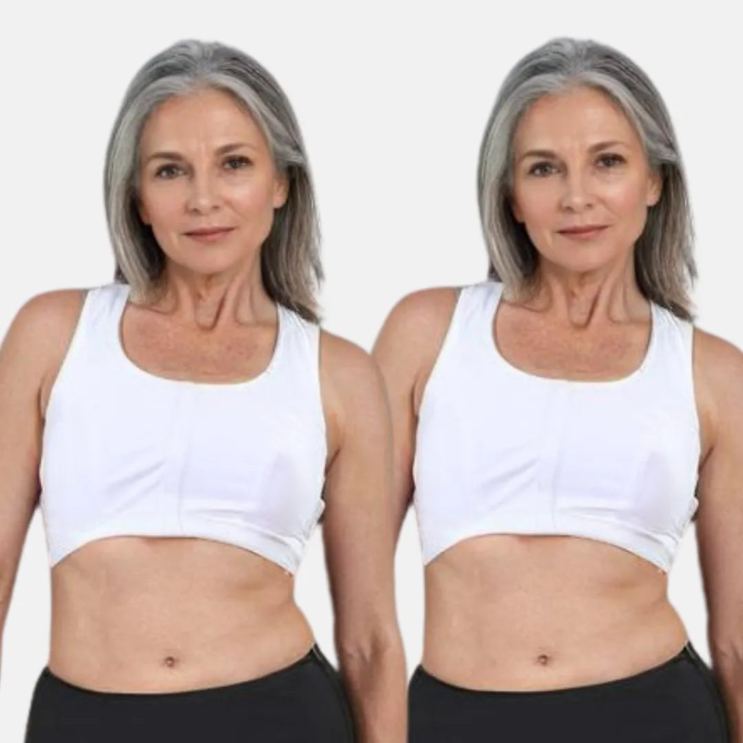 Front Closure Bras For Seniors Plus Size White Pack Of 2