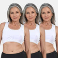 Front Closure Bras For Seniors Plus Size White  Pack Of 3