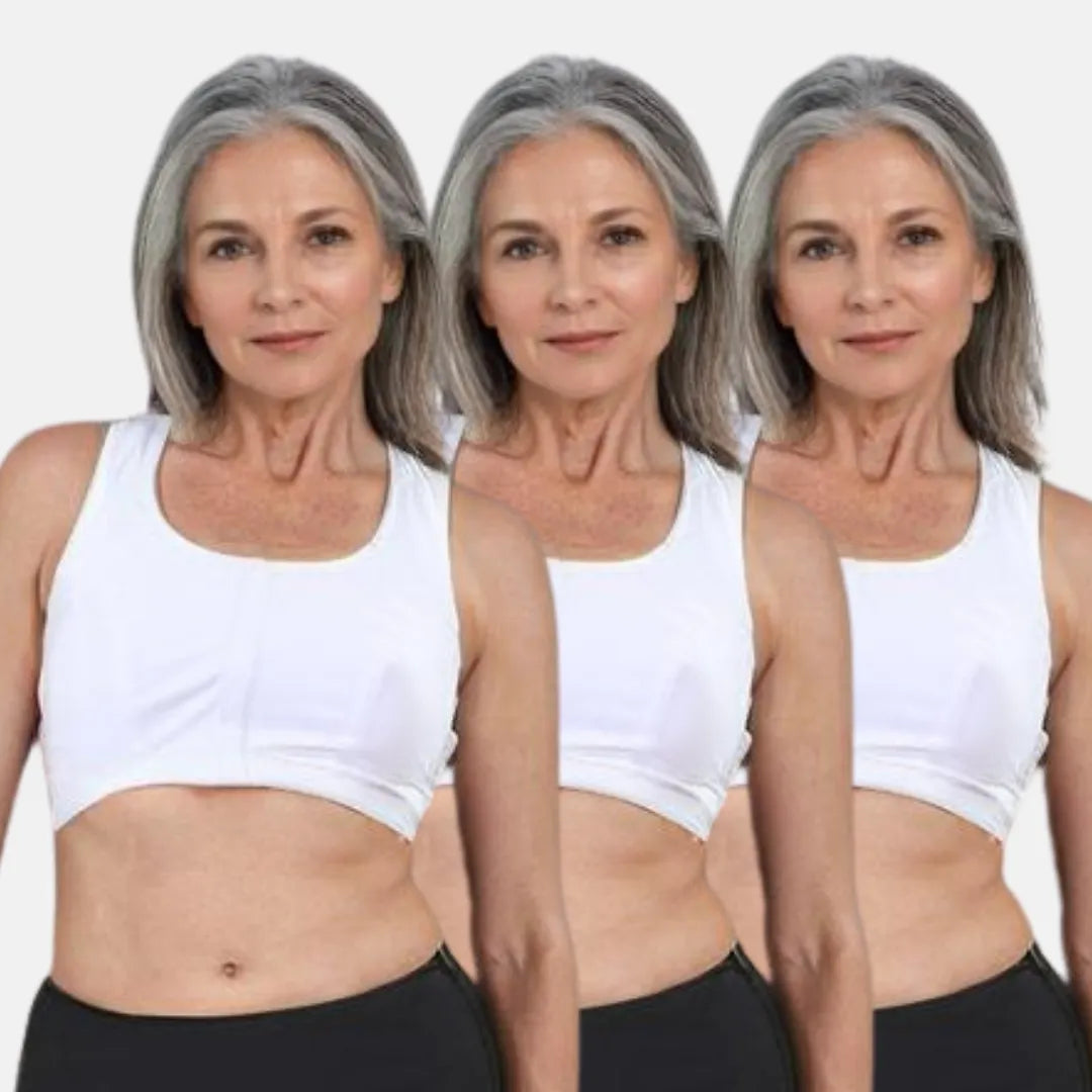 Front Closure Bras For Seniors Plus Size White  Pack Of 3