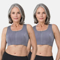 Front Open Bra For Elderly Steel Grey Pack Of 2