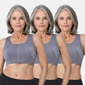 Front Open Bra For Elderly Steel Grey Pack Of 3