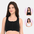 Front Open Non  Padded Bra Black White