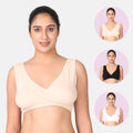 Full Coverage Nursing Sleep Bra Skin, Black & White