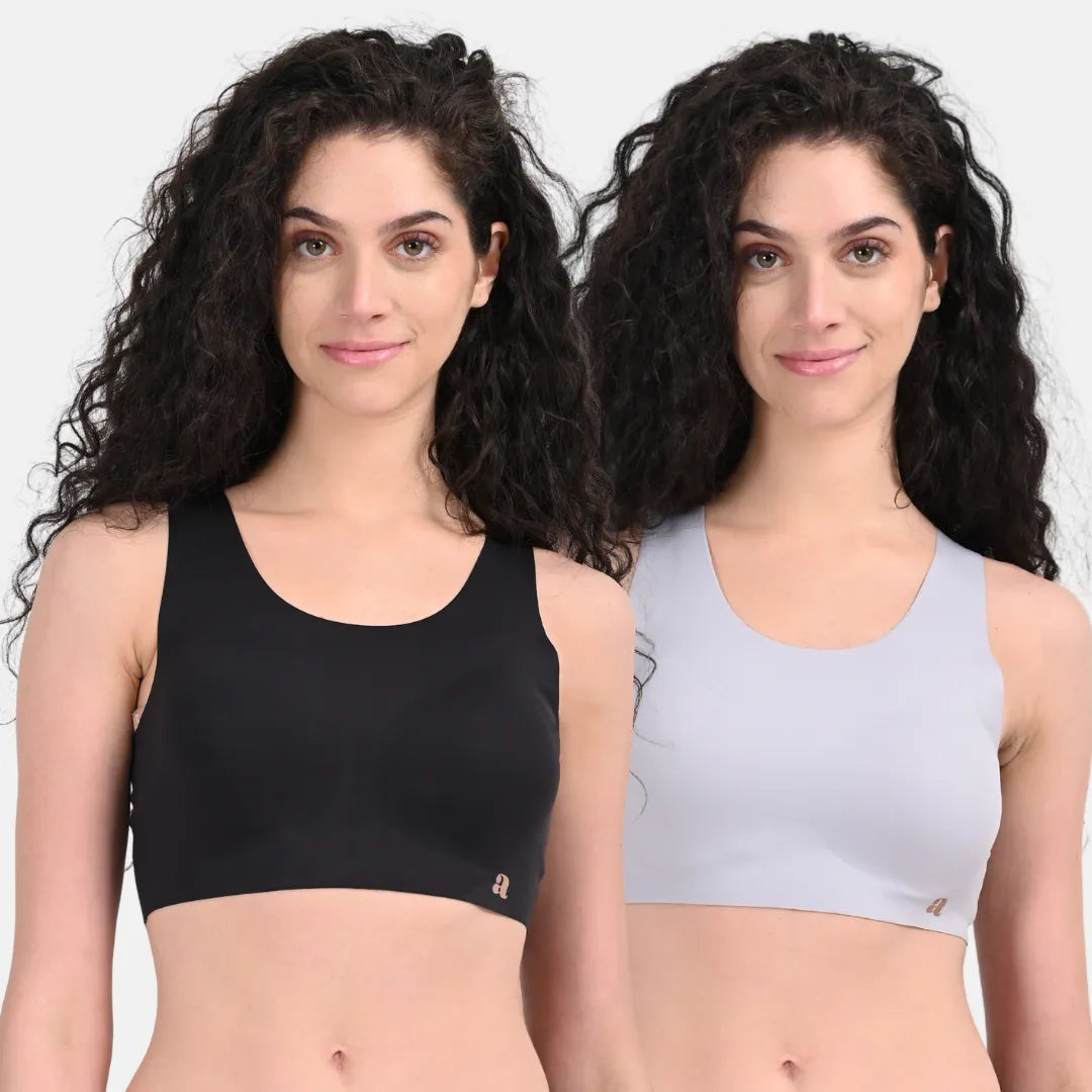 Full Coverage T Shirt Bra For Women Black & Cool Grey