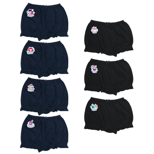 Girl's Bloomers | Ultra Soft Waistband | Protects Privacy | 7 Pack