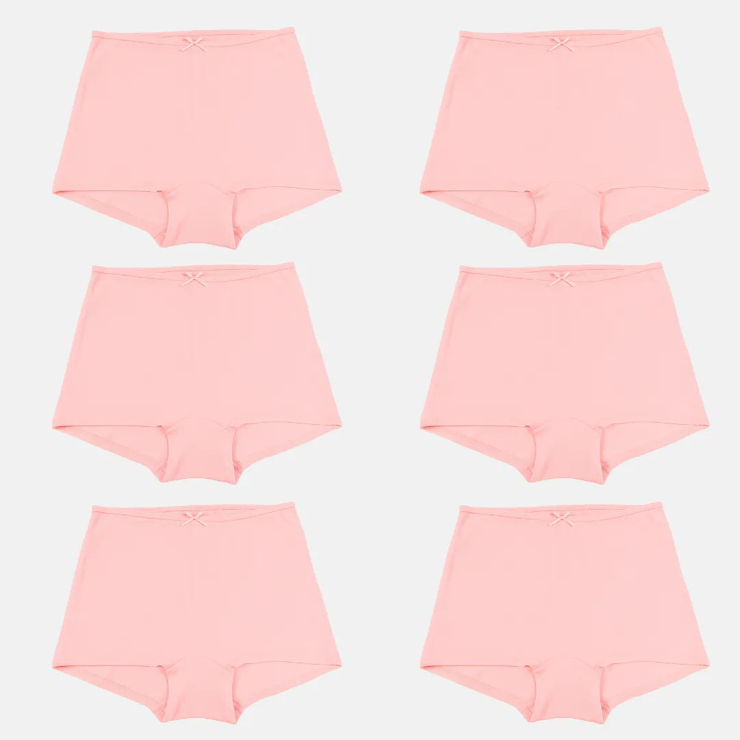 Girls Boyshort Underwear Peach Pack Of 6