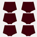 Girls Boyshort Underwear Wine Pack Of 6