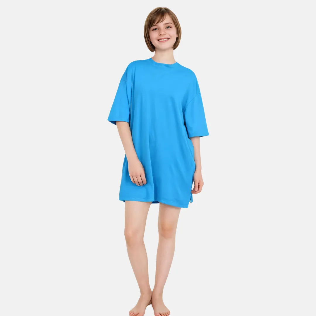 Girls Oversized T Shirts Bright Blue Pack Of 1