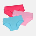 High Waist Cotton Panties Dark Pink, Light Pink & Light Blue