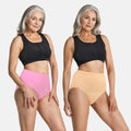 High Waist Cotton Panties For Elderly Women Light Pink & Skin