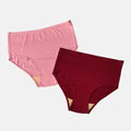 High Waist Hygiene Underwear For Old Women Light Pink & Maroon