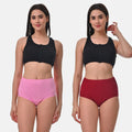 High Waist Hygiene Underwear For Women Light Pink & Maroon