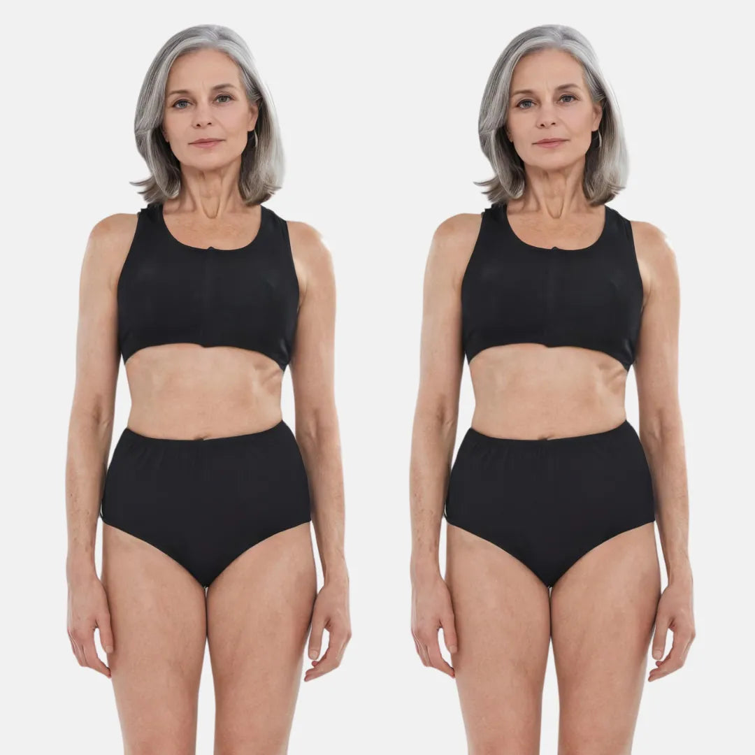 High Waist Incontinence Panties For Seniors Navy Blue Pack Of 2