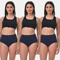High Waist Incontinence Panties Navy Blue Pack Of 3