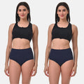 High Waist Panties For Urine Leakage Pack Of 2 Navy Blue