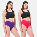 High Waist Panty For Women Cotton Magenta & Dark Pink