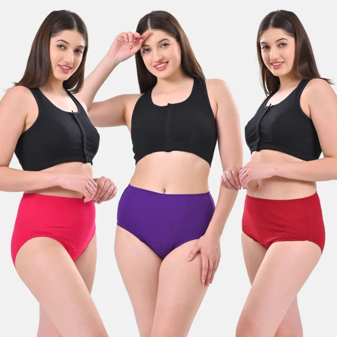 High Waisted Panties Dark Pink, Magenta & Maroon