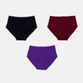 Hipster Panties Black, Wine & Magenta
