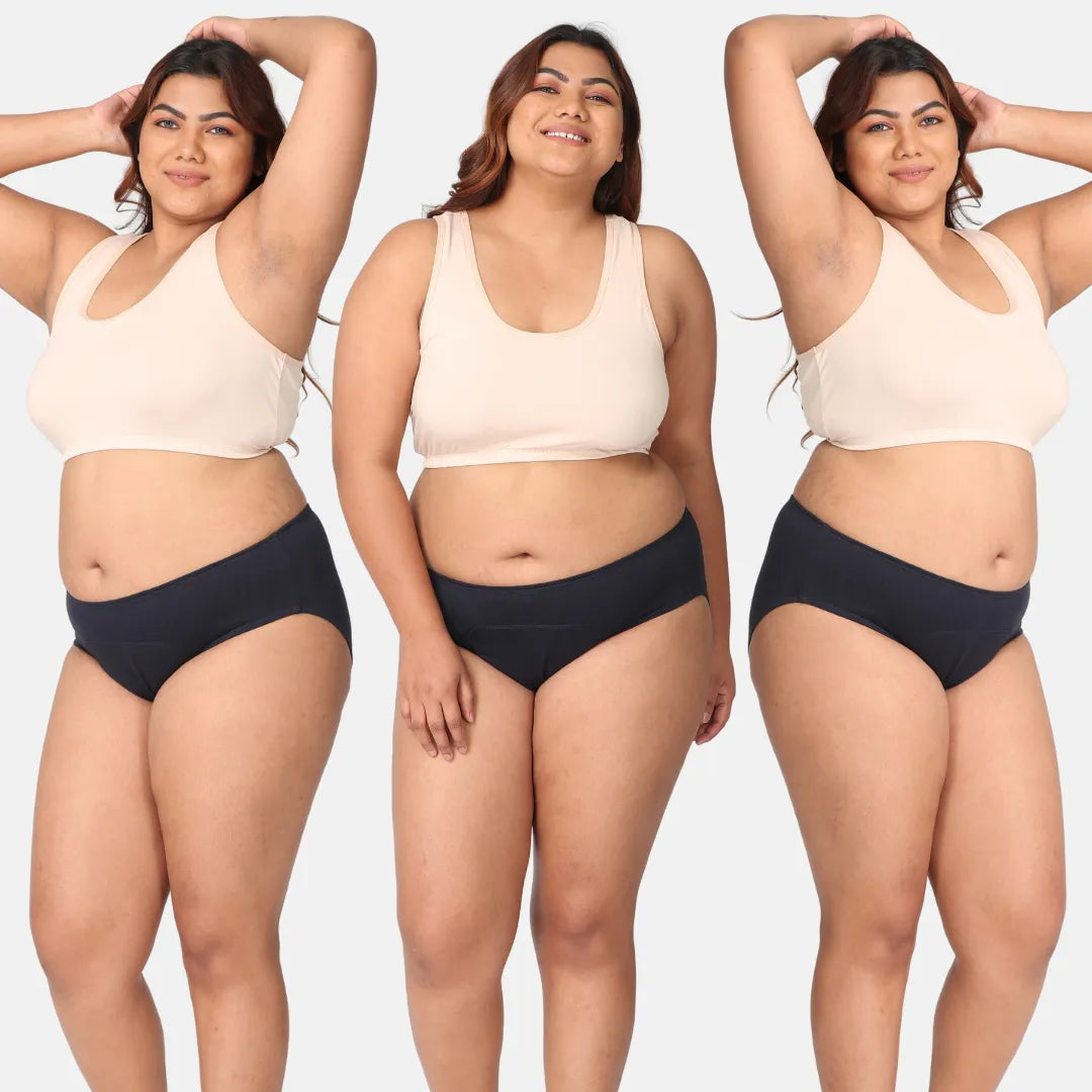 Hipster Panties For Periods Navy Blue Pack Of 3