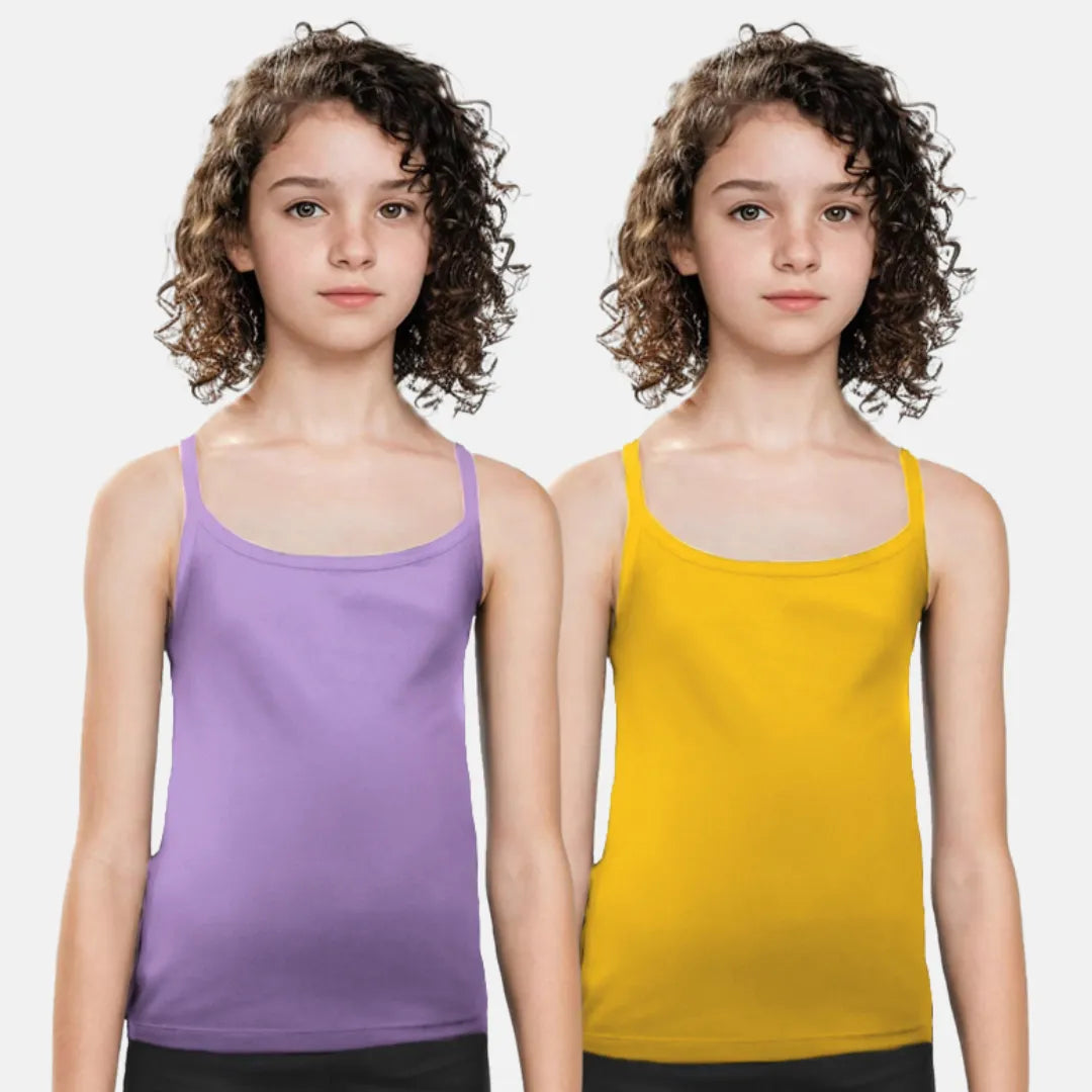 Inbuilt Bra Camisole Lavender & Mustard