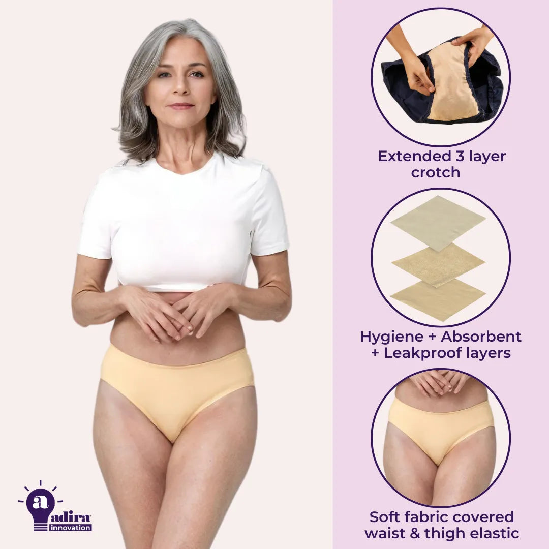 Incontinence Panties For Senior Women Skin Pack Of 3