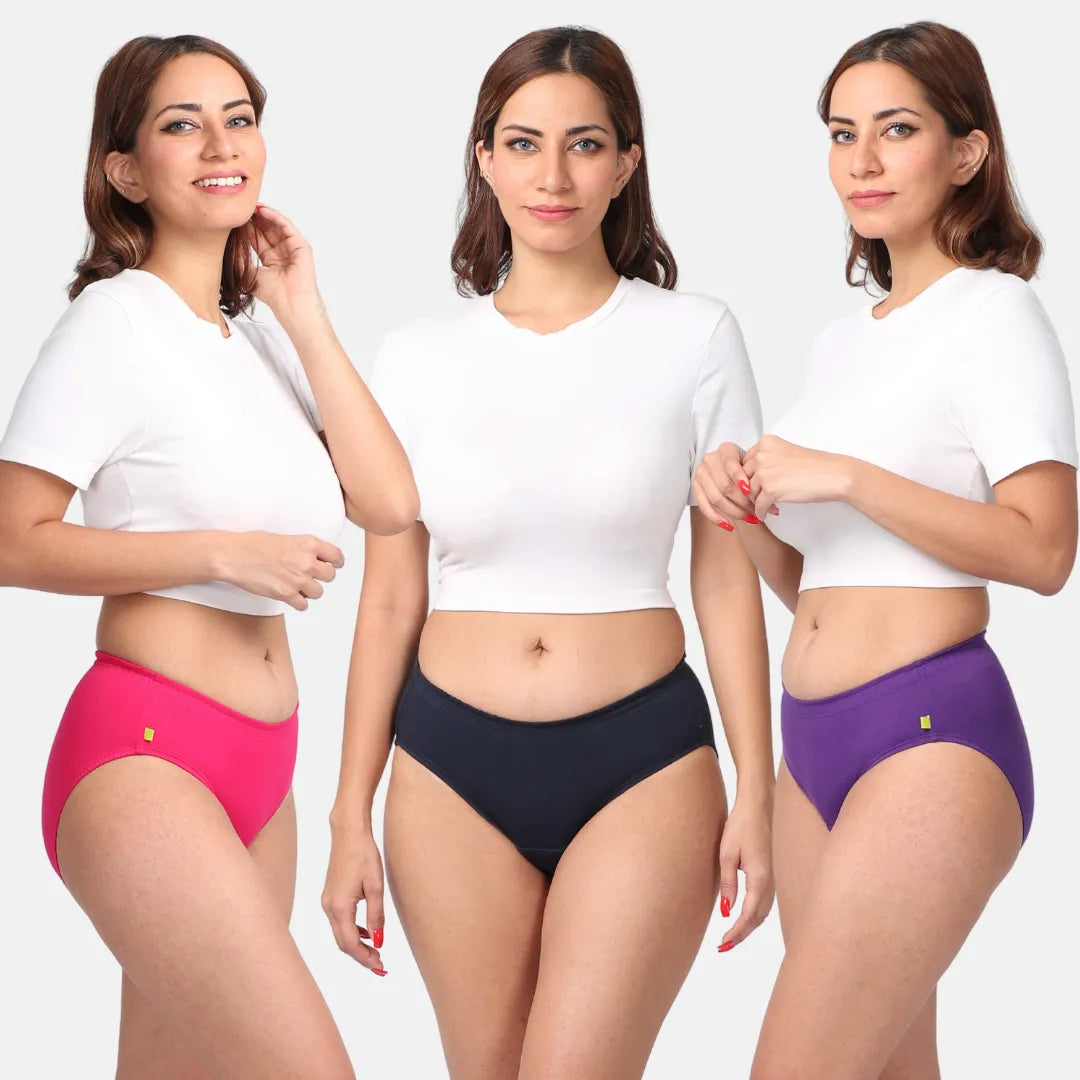 Incontinence Panties For Women Dark Pink, Magenta & Navy Blue