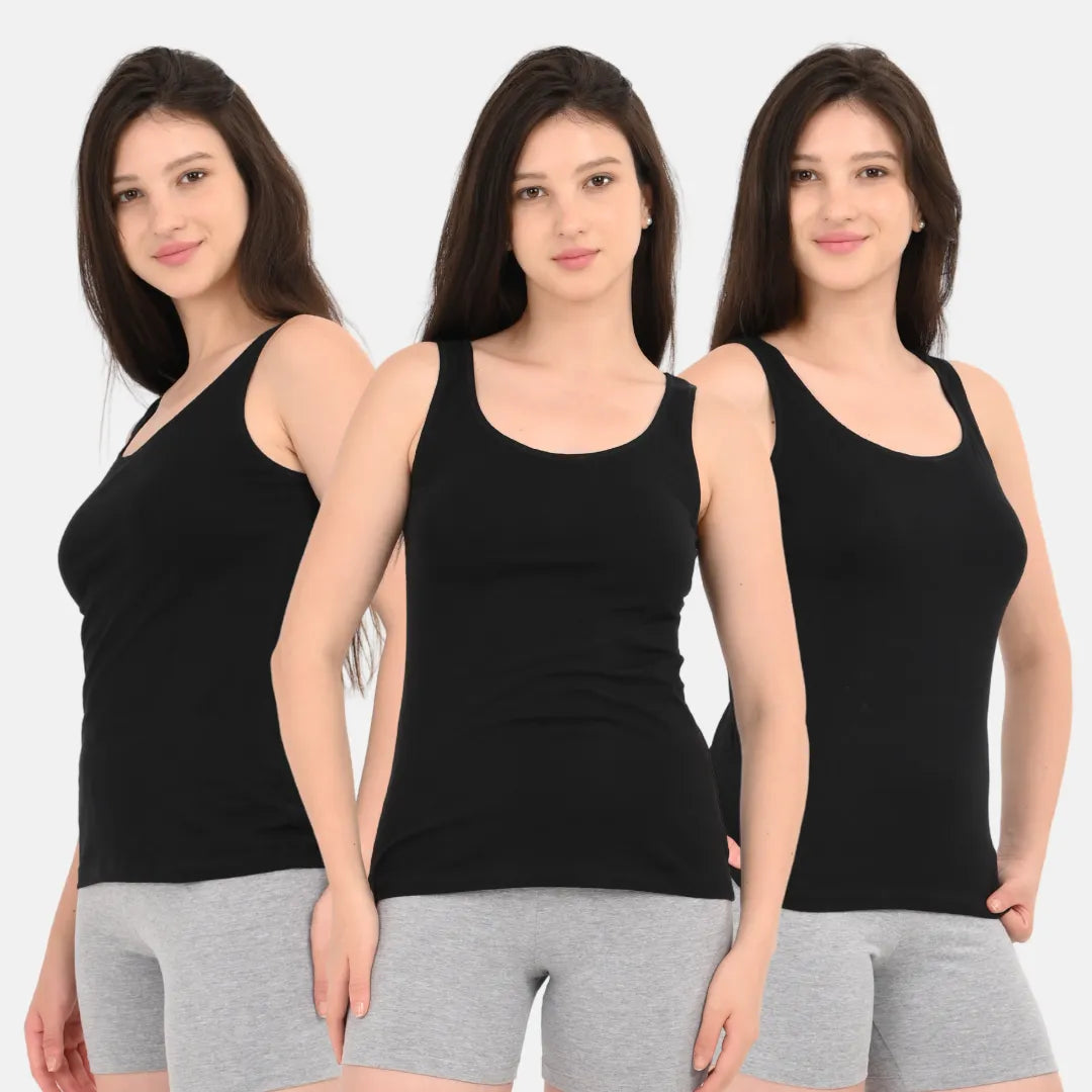 Inner For Women Top Black Pack Of 3