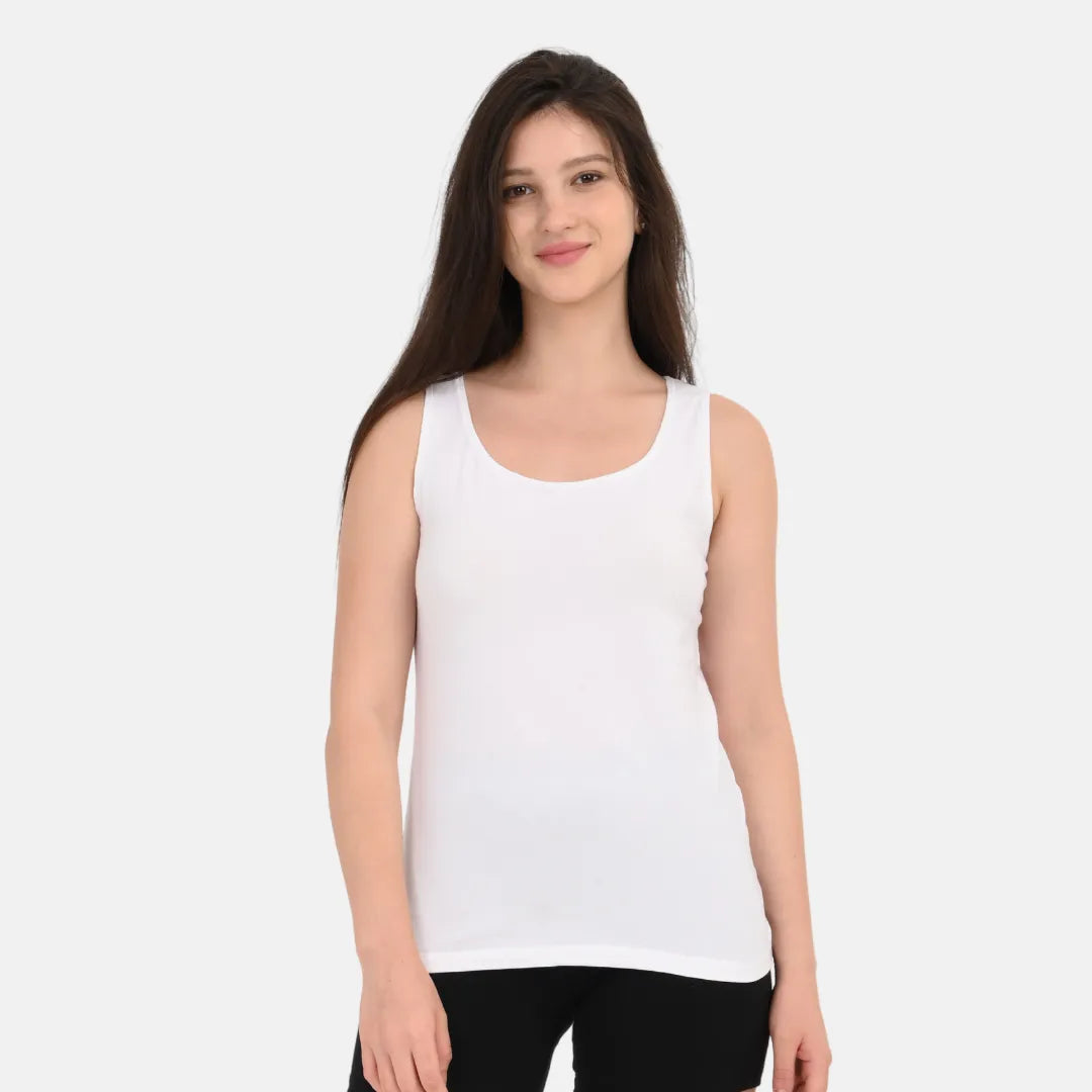 Inner Tank Top Wide Fabric Shoulder Round Neckline Offers Full C