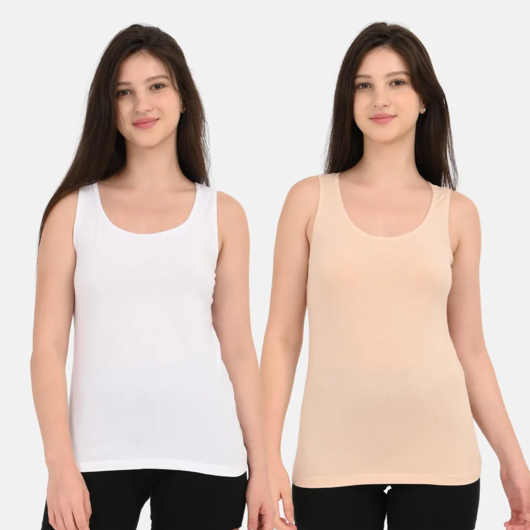 Inner Tank Top Women White & Skin