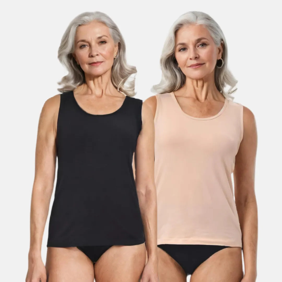Inner Tank Tops For Elderly Black & Skin