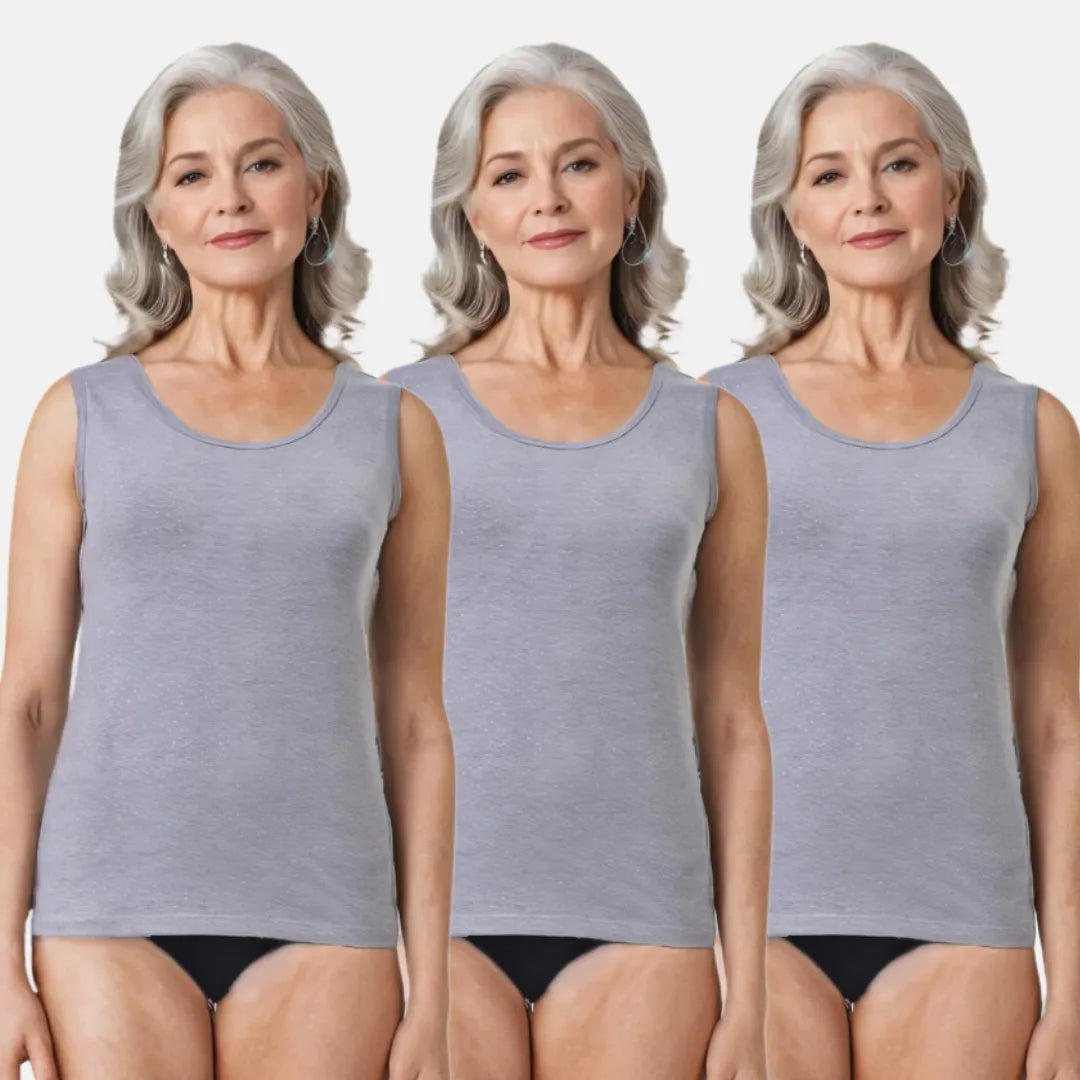 Inner Tank Tops For Elderly Grey Pack Of 3
