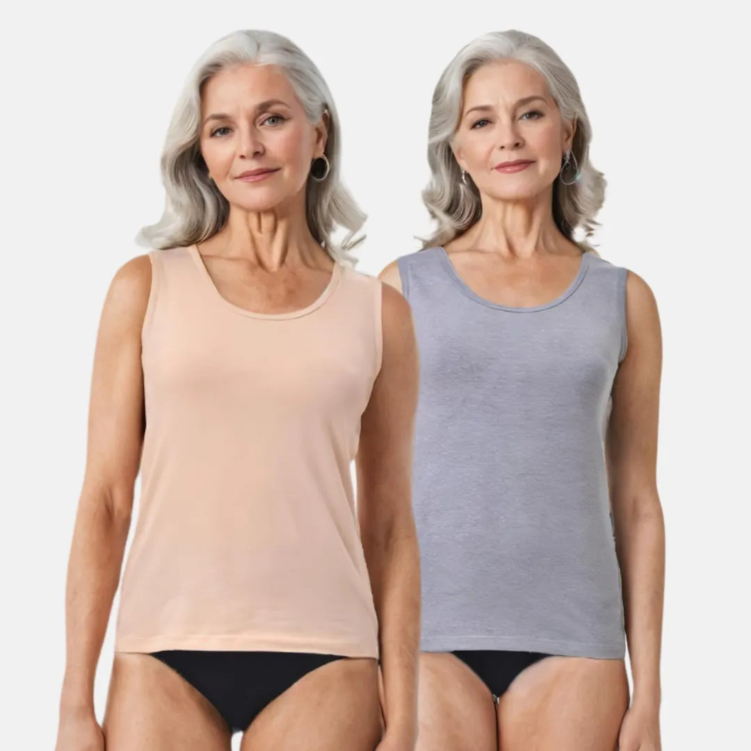 Inner Tank Tops For Elderly Skin & Grey