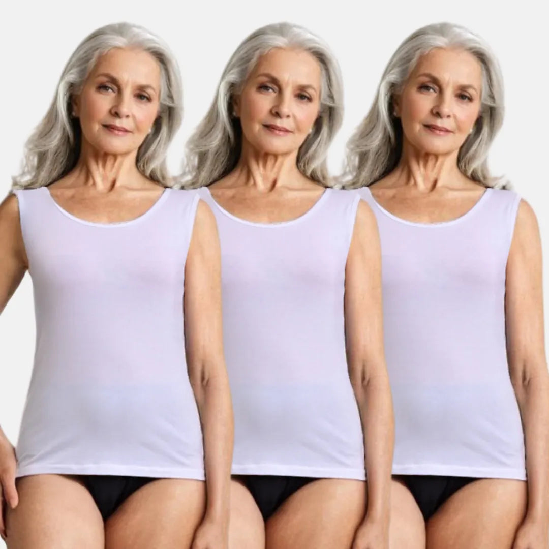 Inner Tank Tops For Elderly Women White Pack Of 3