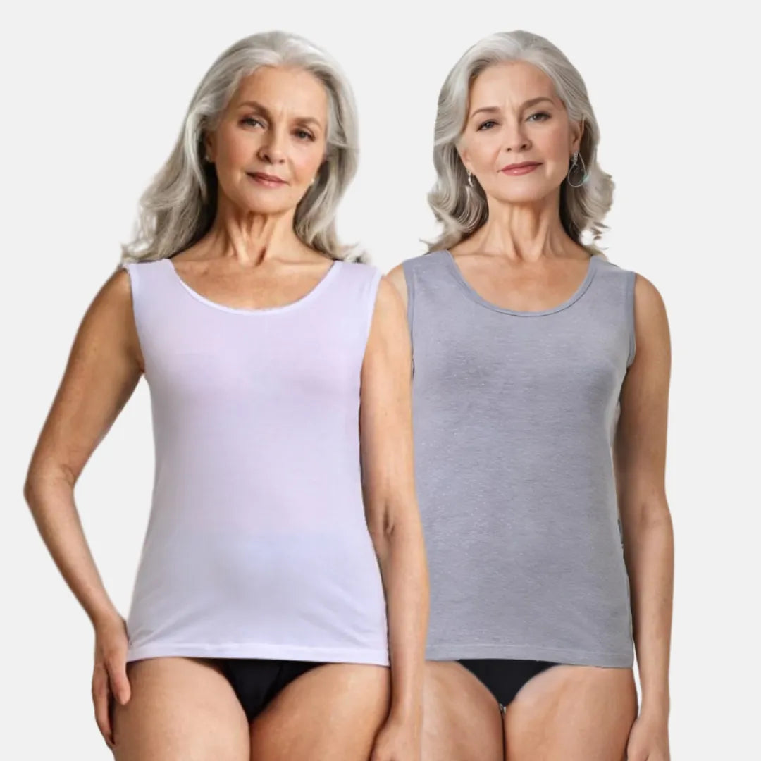 Inner Tank Tops For Senior Women White & Grey