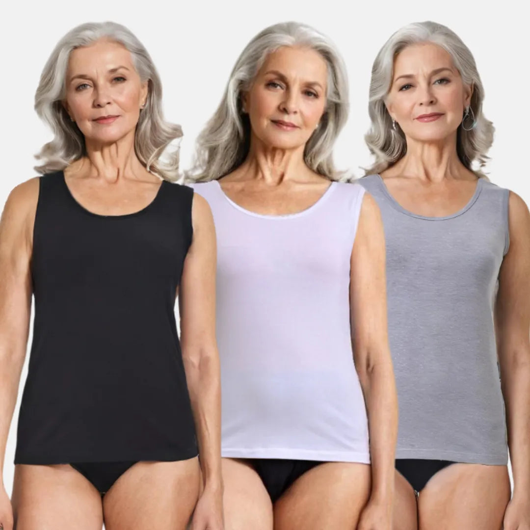 Inner Tank Tops For Seniors Black, White & Grey
